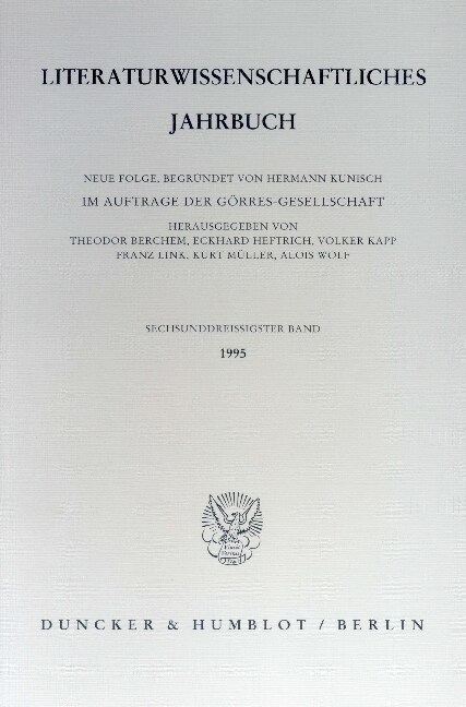 Literaturwissenschaftliches Jahrbuch: 36. Band (1995) (Paperback)