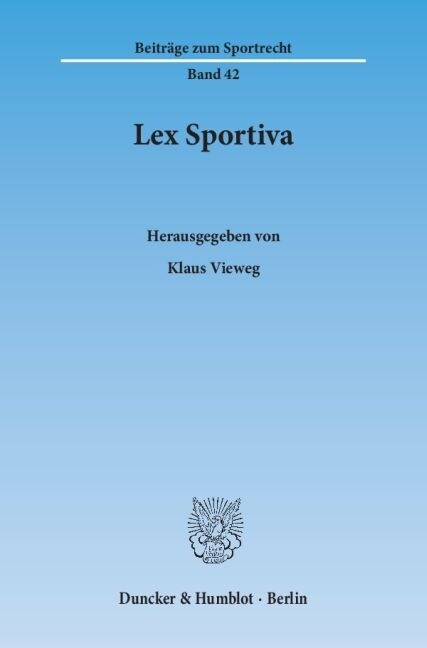 Lex Sportiva (Paperback)