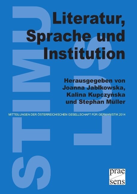 Literatur, Sprache und Institution (Paperback)