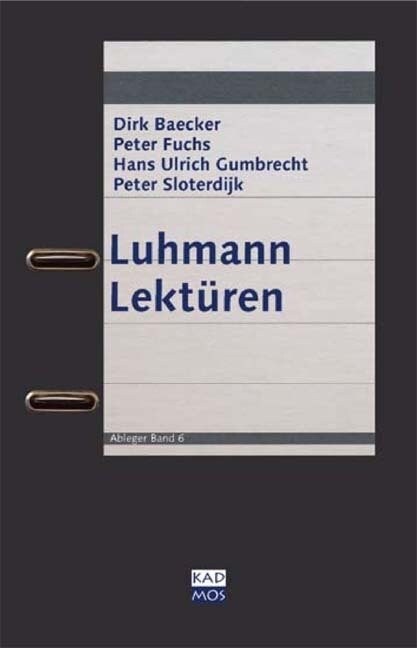 Luhmann Lekturen (Paperback)