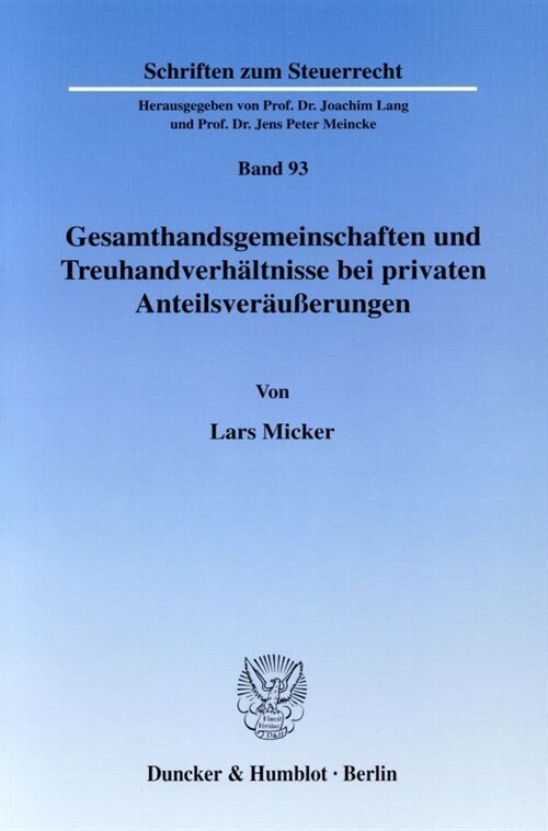 Gesamthandsgemeinschaften Und Treuhandverhaltnisse Bei Privaten Anteilsverausserungen (Paperback)