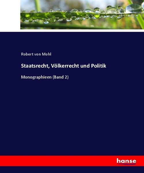 Staatsrecht, V?kerrecht und Politik: Monographieen (Band 2) (Paperback)