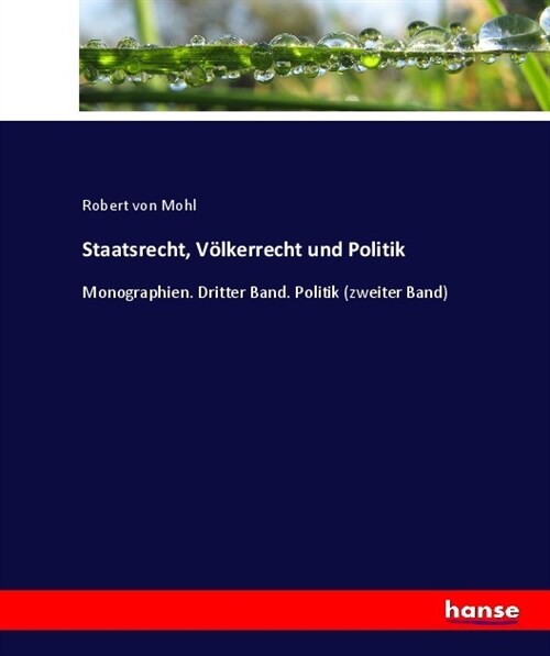 Staatsrecht, V?kerrecht und Politik: Monographien. Dritter Band. Politik (zweiter Band) (Paperback)