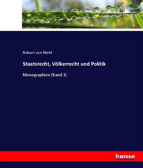 Staatsrecht, V?kerrecht und Politik: Monographien (Band 1) (Paperback)