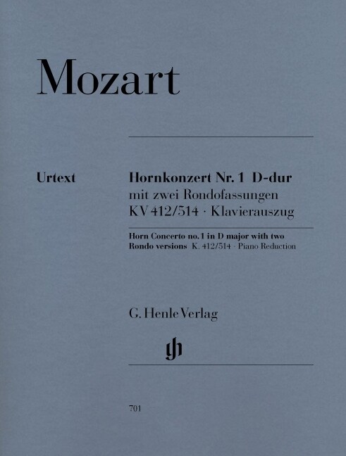 Konzert fur Horn und Orchester Nr. 1 D-Dur KV 412/514 (mit D- und F-Stimme), Klavierauszug (Sheet Music)