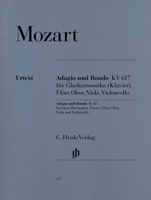 Adagio und Rondo fur Glasharmonika (Klavier), Flote, Oboe, Viola und Violoncello KV 617 (Sheet Music)