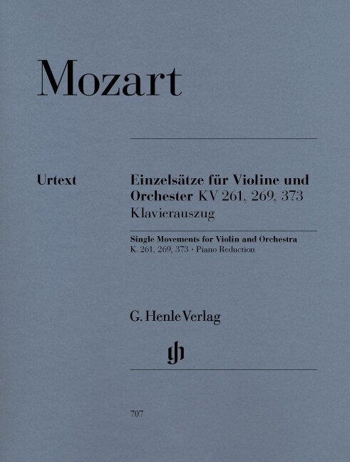 Einzelsatze fur Violine und Orchester KV 261, 269 und 373, Klavierauszug (Sheet Music)