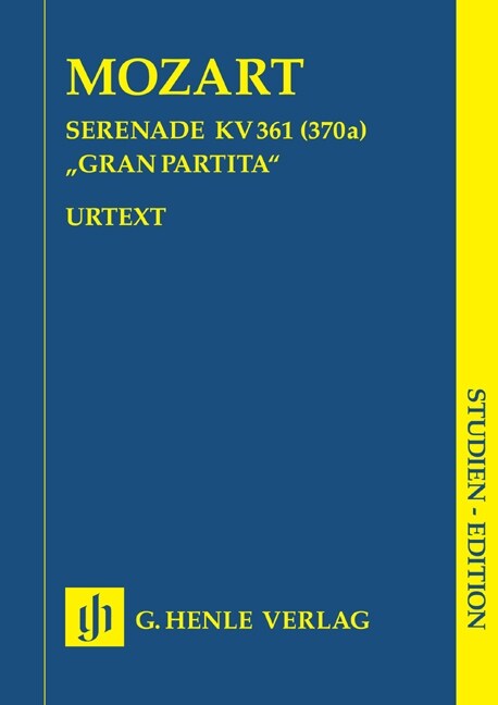 Serenade B-Dur KV 361 (370a) (Gran Partita), fur 12 Blaser u. Kontrabass, Partitur (Sheet Music)