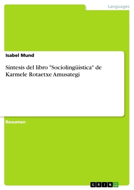 S?tesis del libro Socioling茴stica de Karmele Rotaetxe Amusategi (Paperback)