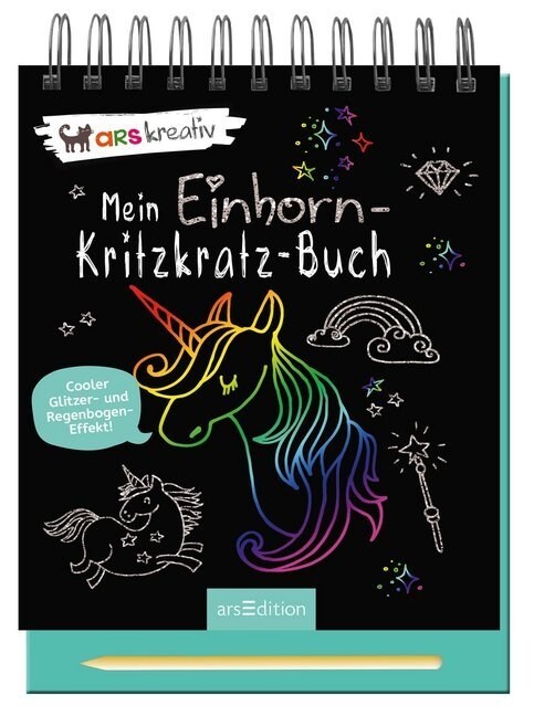 Mein Einhorn-Kritzkratz-Buch, m. Holzstift (Hardcover)