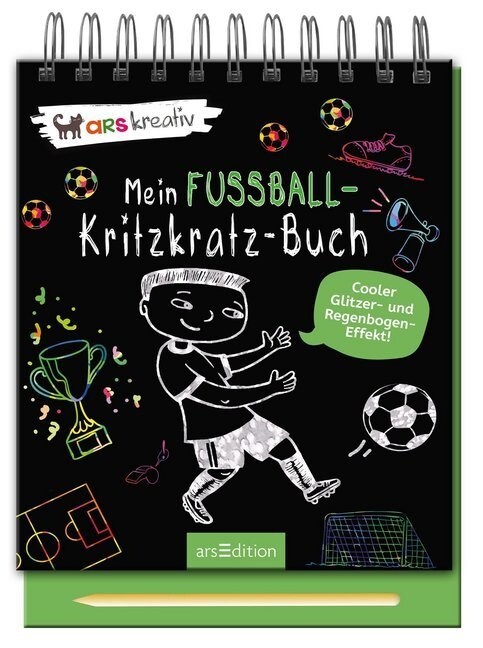 Mein Fußball-Kritzkratz-Buch, m. Holzstift (Hardcover)