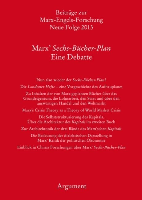 Marx Sechs-Bucher-Plan (Paperback)