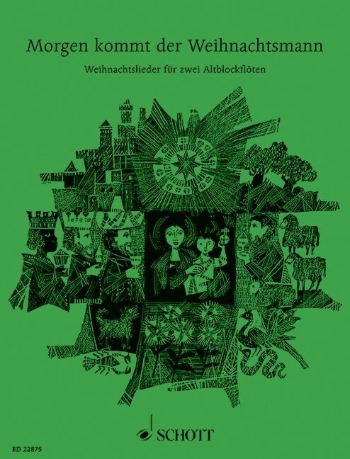 Morgen kommt der Weihnachtsmann, fur 2 Altblockfloten (Sheet Music)