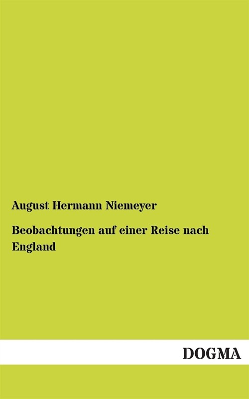 Beobachtungen auf einer Reise nach England (Paperback)