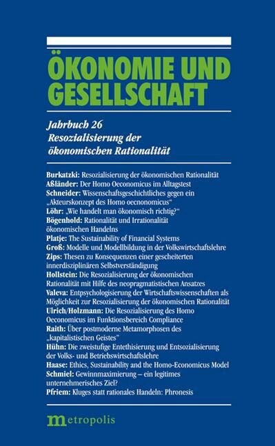 Resozialisierung der okonomischen Rationalitat (Paperback)