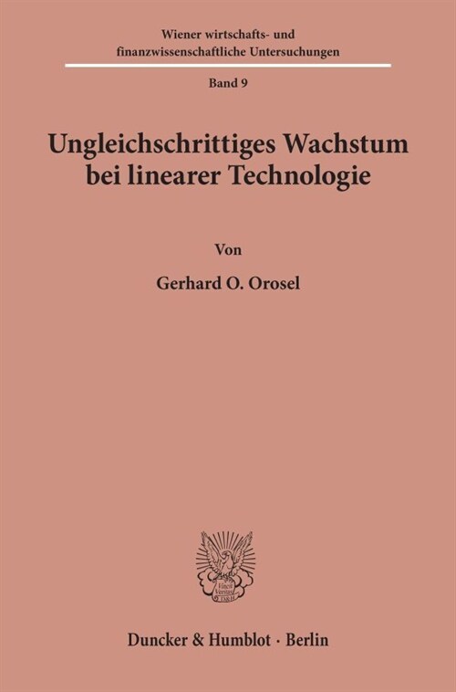 Ungleichschrittiges Wachstum Bei Linearer Technologie (Paperback)