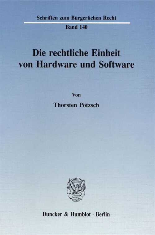 Die Rechtliche Einheit Von Hardware Und Software (Paperback)