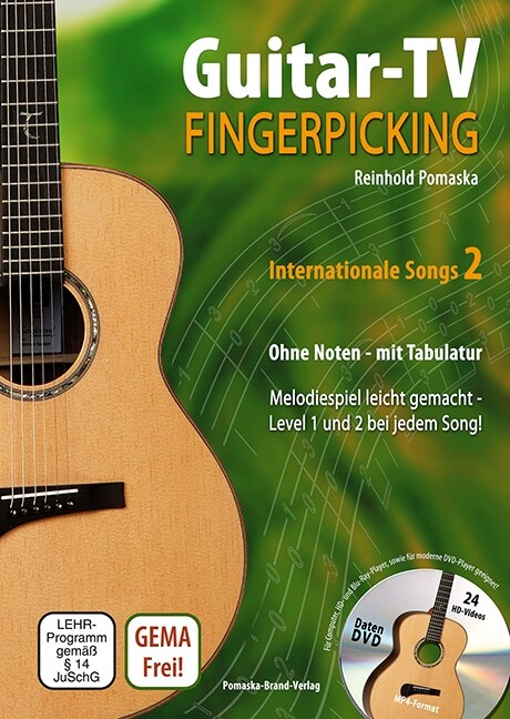 Guitar-TV: Fingerpicking - Internationale Songs, m. DVD. Tl.2 (Sheet Music)