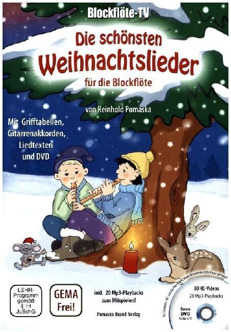 Blockflote-TV: Die schonsten Weihnachtslieder fur die Blockflote, m. 1 DVD (Sheet Music)