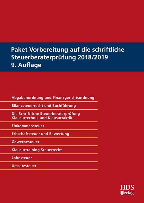 Paket Vorbereitung auf die schriftliche Steuerberaterprufung 2018/2019 (Paperback)