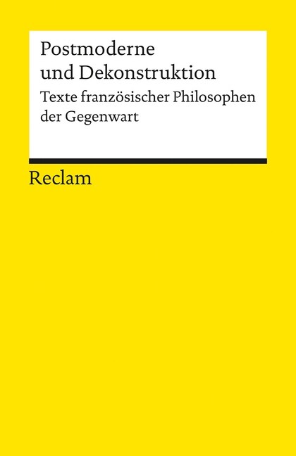 [중고] Postmoderne und Dekonstruktion (Paperback)