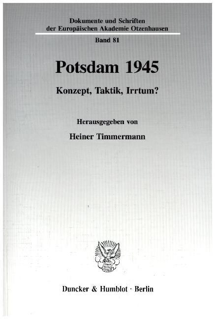 Potsdam 1945: Konzept, Taktik, Irrtum? (Paperback)