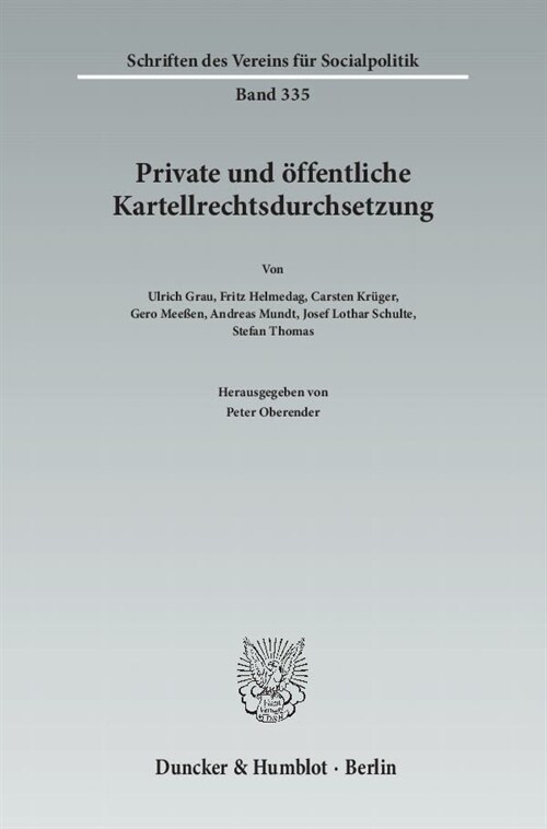 Private und offentliche Kartellrechtsdurchsetzung (Paperback)