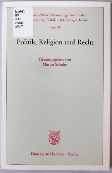 Politik, Religion und Recht (Paperback)