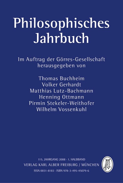 Philosophisches Jahrbuch 115/1 (Hardcover)