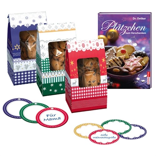 Platzchen zum Verschenken - Set mit Geschenktuten, Etiketten und Anhangern (Hardcover)