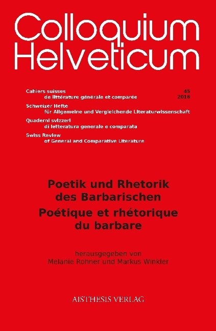 Poetik und Rhetorik des Barbarischen / Poetique et rhetorique du barbare (Paperback)