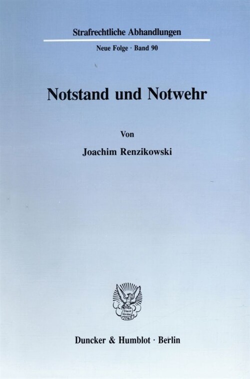 Notstand und Notwehr (Paperback)