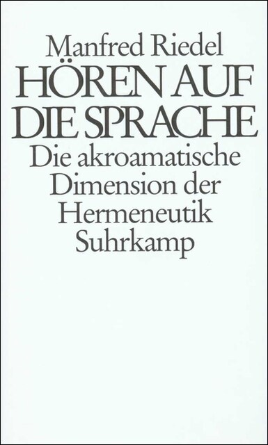 Horen auf die Sprache (Hardcover)