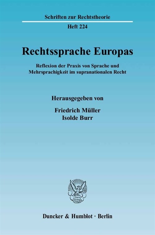 Rechtssprache Europas: Reflexion Der Praxis Von Sprache Und Mehrsprachigkeit Im Supranationalen Recht (Paperback)