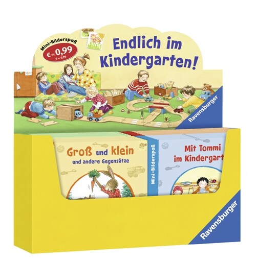 Ravensburger Mini-Bilderspaß - Endlich im Kindergarten, Verkaufskassette. Nr.72 (WX)