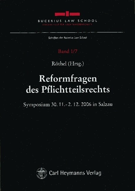 Reformfragen des Pflichtteilsrecht (Hardcover)