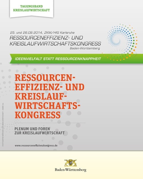 Ressourceneffizienz- und Kreislaufwirtschaftskongress Baden-Wurttemberg 2014 (Paperback)