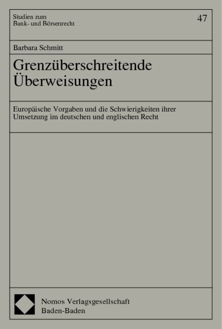 Grenzuberschreitende Uberweisungen (Paperback)