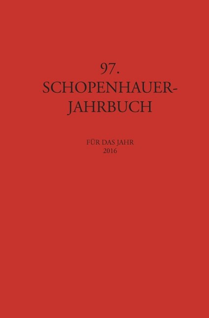 Schopenhauer Jahrbuch 2016 (Hardcover)