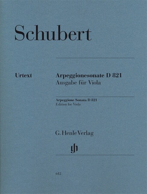 Sonate fur Klavier und Arpeggione a-Moll D 821 (op. post.), Fassung fur Viola (Sheet Music)