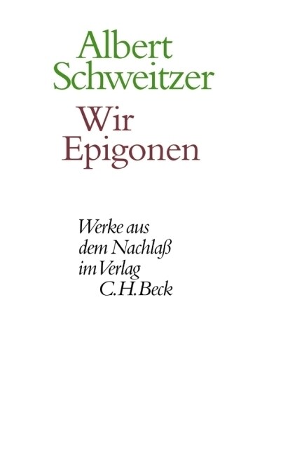 Wir Epigonen (Hardcover)