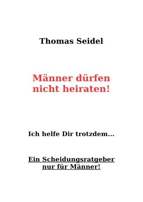 Manner durfen nicht heiraten (Paperback)