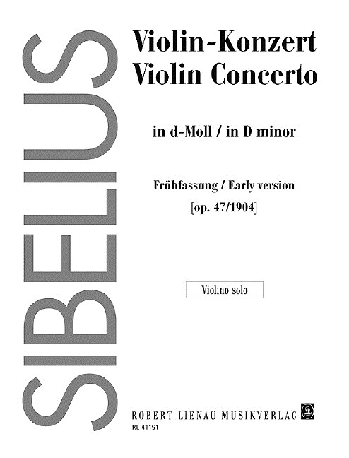 Konzert d-Moll op. 47, Violine und Orchester, Solostimme (Sheet Music)