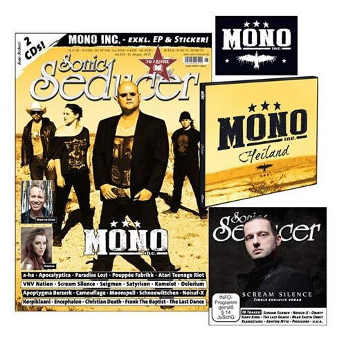 Titelstory Mono Inc., Sticker von Mono Inc. + 2 Audio-CDs (Paperback)