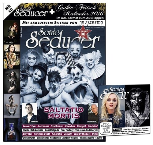 Sonic Seducer, Titilstory Saltatio Mortis, m. Gothic-Fetisch Kalender 2016 + exkl. Sticker + Audio-CD (Paperback)