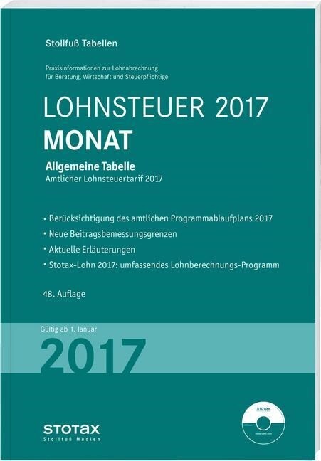 Tabelle, Lohnsteuer 2017 Monat, m. CD-ROM (Paperback)