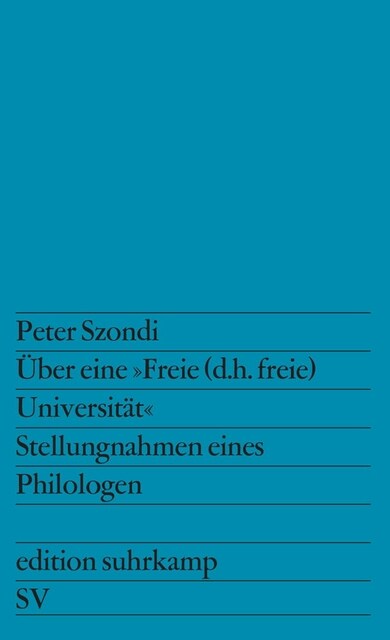 Uber eine Freie (d.h. freie) Universitat (Paperback)