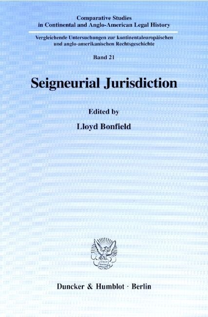 Seigneurial Jurisdiction (Paperback)