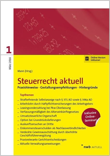 Steuerrecht aktuell 1/2016 (WW)