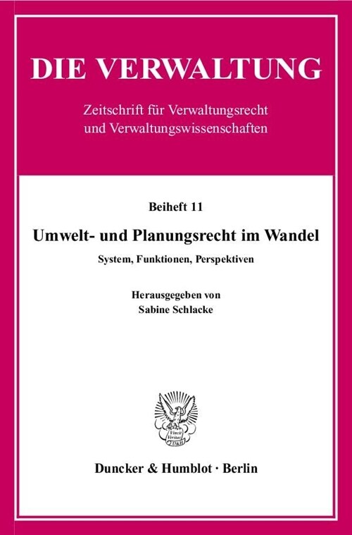 Umwelt- Und Planungsrecht Im Wandel: System, Funktionen, Perspektiven (Paperback)
